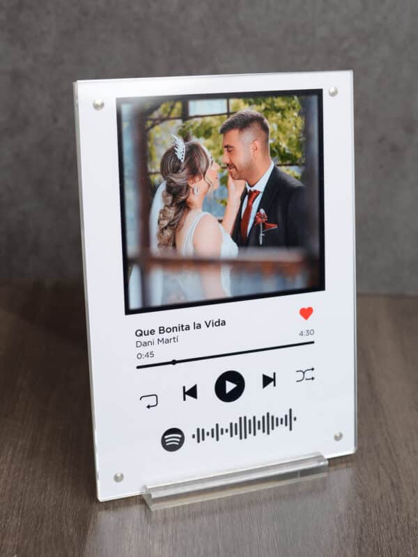 Spotify PORTA-FOTO METACRILATO BASE METACRILATO 15X20. - Imagen 2
